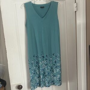 J. Jill Wearever Collection Dress Women’s Medium Floral Sleeveless Resort Travel